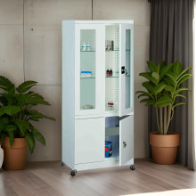 #03 MEDICINE PLUS GLASS – Medizinschrank für Praxen und Kliniken, mit Schrank und Vitrine, 1800/800/435 mm