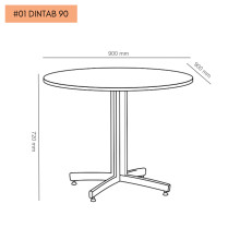 Okrúhly jedálenský stôl s priemerom 90cm s laminátovou doskou.