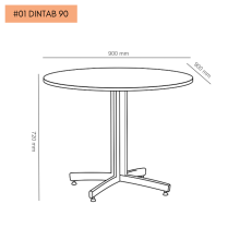 Okrúhly jedálenský stôl s priemerom 90cm s laminátovou doskou.