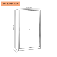 #01 SLIDER MAXI – Veľká kovová skriňa s posuvnými dverami, 2000/1200/450 mm