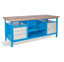 Arbeitstisch mit Schrank und 3 Schubladen, belastbar bis 500 kg