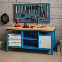 Arbeitstisch mit Schrank und 3 Schubladen, belastbar bis 500 kg