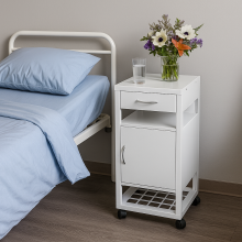 #03 BEDSIDE WHITE - Nachttisch, Metall,  860/400/400 mm