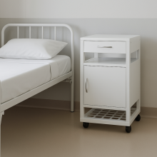 #03 BEDSIDE WHITE - Nachttisch, Metall,  860/400/400 mm