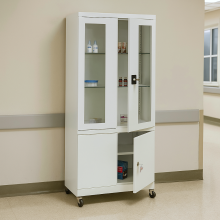 #03 MEDICINE PLUS GLASS – Medizinschrank für Praxen und Kliniken, mit Schrank und Vitrine, 1800/800/435 mm