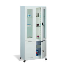 #03 MEDICINE PLUS GLASS – Medizinschrank für Praxen und Kliniken, mit Schrank und Vitrine, 1800/800/435 mm