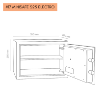 #17 MINISAFE S25 ELECTRO – Bezpečnostná schránka čierno – biela, elektronický zámok, 350 x 250 x 260 mm