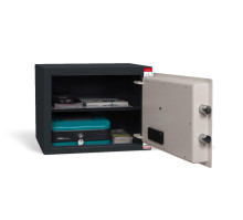 #17 MINISAFE S25 ELECTRO – Bezpečnostná schránka čierno – biela, elektronický zámok, 350 x 250 x 260 mm