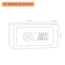#17 MINISAFE S20 ELECTRO – Bezpečnostná schránka čierno – biela, 380 x 200 x 260 mm