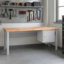 Arbeitstisch mit Hängeschrank und verstellbaren Beinen, 2000 mm