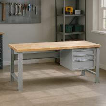 Arbeitstisch mit 3 Hängeschubladen und verstellbaren Beinen, 1500 mm