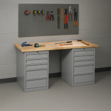 Arbeitstisch mit 5 Schubladen auf beiden Seiten, 1700 mm
