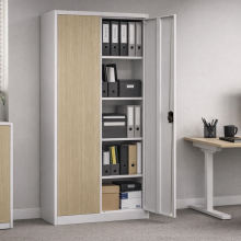 Büroschrank mit heller Holzoptik, 4 Fachböden