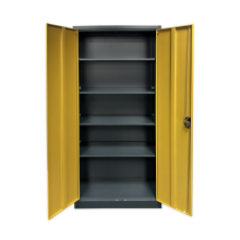 Büroschrank für Dokumente mit dunkler Holzoptik