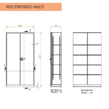 Büro-/Werkstattschrank mit 8 Fachböden