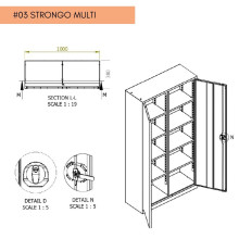 Büro-/Werkstattschrank mit 8 Fachböden