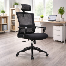 Bürostuhl mit Netzrückenlehne und Kopfstütze