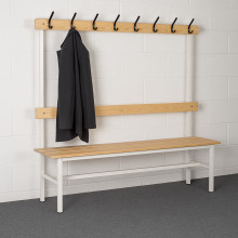 #16 BENCH 2000 AH │Sitzbank mit Rücklehne und Hakenleiste, 2000 mm