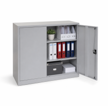 Niedriger Büroschrank für Dokumente, 1200 mm breit, mit 2 Fachböden