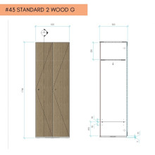 2-türiger Holz-Garderobenschrank mit Langtüren, auf Gleitern