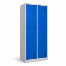 2-türiger Garderobenschrank mit Trennwand, blau (zerlegt)