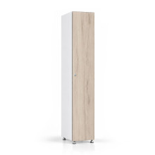 Holz-Garderobenschrank mit 1 Tür und langer Tür, auf Gleitern