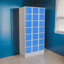 #03 BOXES 21 BLUE – Box mit 21 Fächern zur Aufbewahrung von Wertgegenständen, 1850/900/500 mm