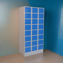 #03 BOXES 24 BLUE – Box mit 24 Fächern zur Aufbewahrung von Wertgegenständen, 1850/900/500 mm