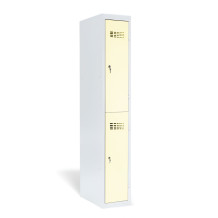2-türiger Kleiderschrank mit kurzen Türen, 1800/300/500 mm, RAL 1013