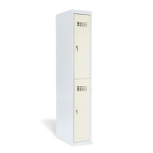 2-türiger Kleiderschrank mit kurzen Türen, 1800/300/500 mm, RAL 9010