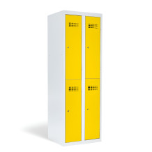#02 MINI 4 - 4-türiger Kleiderschrank mit kurzen Türen, 1800/600/500 mm, RAL 1023
