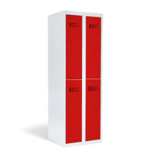 #02 MINI 4 - 4-türiger Kleiderschrank mit kurzen Türen, 1800/600/500 mm, RAL 3020