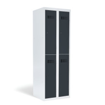 #02 MINI 4 - 4-türiger Kleiderschrank mit kurzen Türen, 1800/600/500 mm, RAL 7016