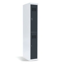 #03 MINI 2 – 2-türiger Kleiderschrank mit kurzen Türen, 1800/300/500, RAL 7016