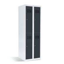 #03 MINI 4 – 4-türiger Kleiderschrank mit kurzen Türen, 1800/600/500 mm, RAL 7016