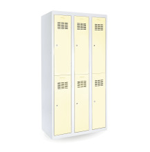 #03 MINI 6 – 6-türiger Kleiderschrank mit kurzen Türen, 1800/900/500 mm, RAL 1013