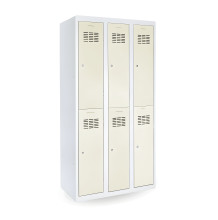 #03 MINI 6 – 6-türiger Kleiderschrank mit kurzen Türen, 1800/900/500 mm, RAL 9010
