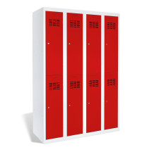 #03 MINI 8 – 8-türiger Kleiderschrank mit kurzen Türen, 1800/1200/500 mm, RAL 3020