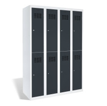 #03 MINI 8 – 8-türiger Kleiderschrank mit kurzen Türen, 1800/1200/500 mm, RAL 7016