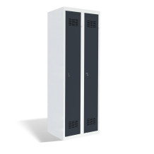 #03 STANDARD 2 – 2-türiger Kleiderschrank, 1800/600/500 mm, RAL 7016