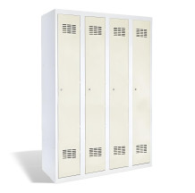 #03 STANDARD 4 – 4-türiger Metallschrank, 1800/1200/500 mm, RAL 9010