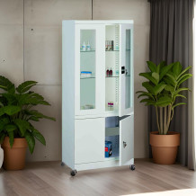 #03 MEDICINE PLUS GLASS – Medizinschrank für Praxen und Kliniken, mit Schrank und Vitrine, 1800/800/435 mm