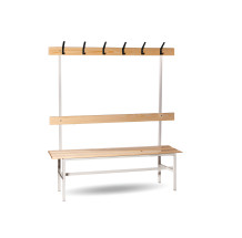 #16 BENCH 1500 AH │ Sitzbank mit Rücklehne und Hakenleiste, 1500 mm