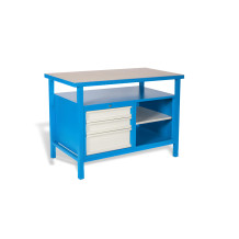 Leichter Arbeitstisch mit 3 Schubladen und Regal