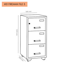 3-zásuvková protipožiarna kartotéková skriňa, #01 FIREMAN FILE 3