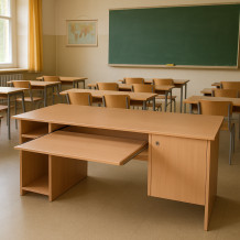 Computertisch mit ausziehbarer Ablage für die Tastatur