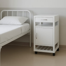 #03 BEDSIDE WHITE - Nachttisch, Metall,  860/400/400 mm