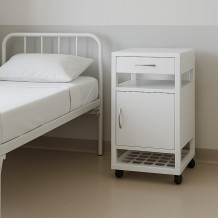#03 BEDSIDE WHITE - Nachttisch, Metall,  860/400/400 mm