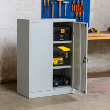 #03 STRONG SUPERSLIM MINI -  Büroschrank oder Werkstattschrank für Akten mit 2 Fachböden, 1000/600/420 mm
