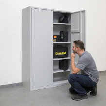 #03 STRONG WIDE MAXI - Büroschrank oder Werkstattschrank mit 4 Fachböden, 1945/1200/420 mm           